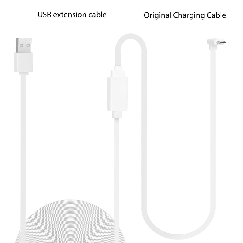 2PACK USB Extension Cable Compatible with WYZE Cam V3/V4/V2,Wyze Cam OG, WYZE Cam Pan V3/V3 Pro/ V2, 20Ft/6M IPX7 Waterproof Extension Charging Cable Power Your WYZE Cam Continuously - White 2