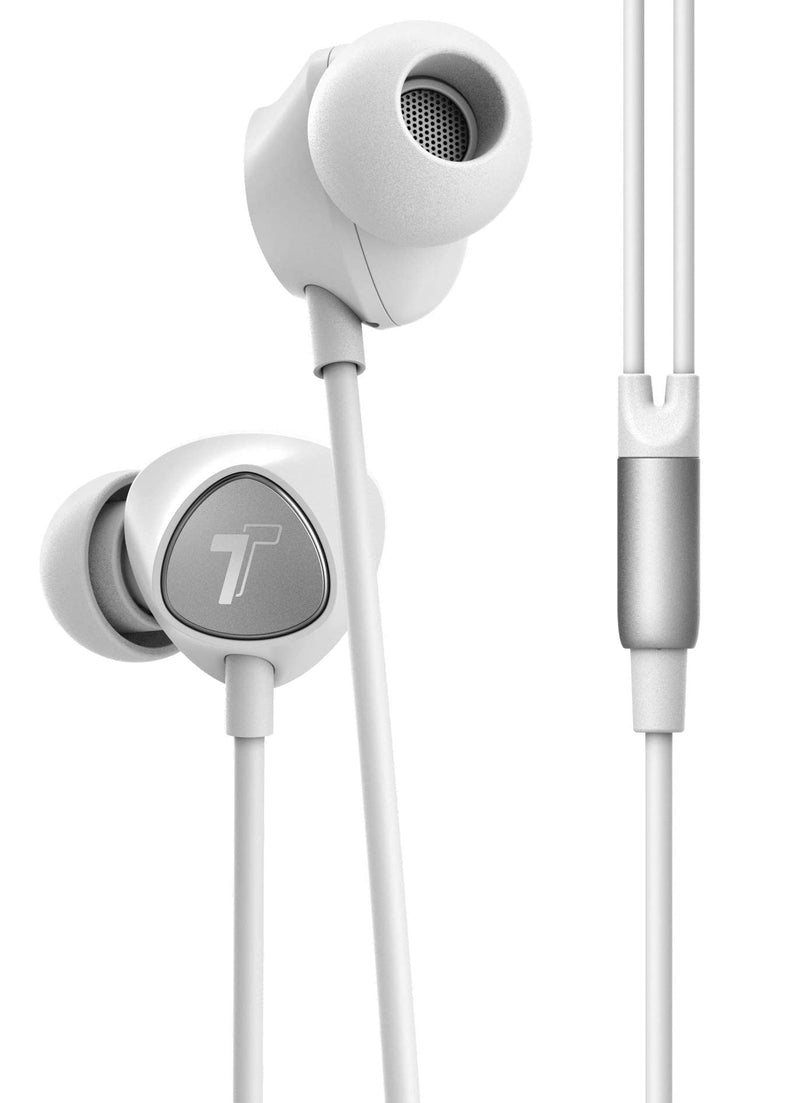 Thore iPhone Earbuds with Lightning Connector MFi Certified by Apple Earphones (V100) Wired in-Ear Headphones with Volume Control & Mic for iPhone X, XS, XR, 11, 12, 13, 14 Pro Max (White Silver) White