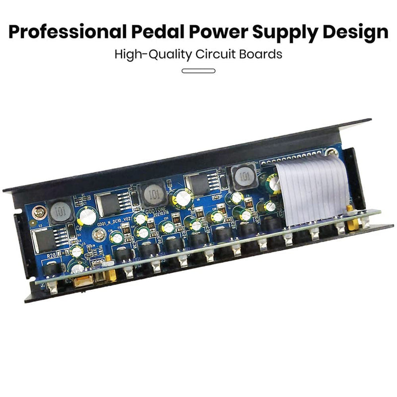 Guitar Effect Pedal 10 DC Output for 9V 12V 18V Pedals Power Supply with Short Circuit Overcurrent Protection Separate GD-01