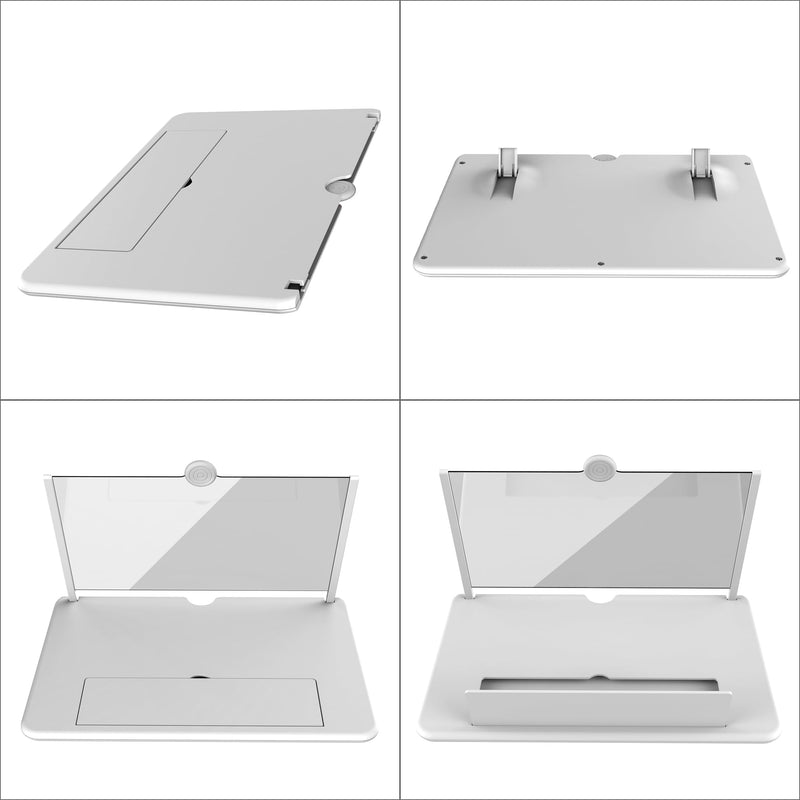 12" Mobile Phone Screen Magnifier，3D HD Mobile Phone Magnifier Projector Screen for Movies, Videos, Foldable Phone Stand with Screen Amplifier，Supports All Smartphones (White, 12 inches) White