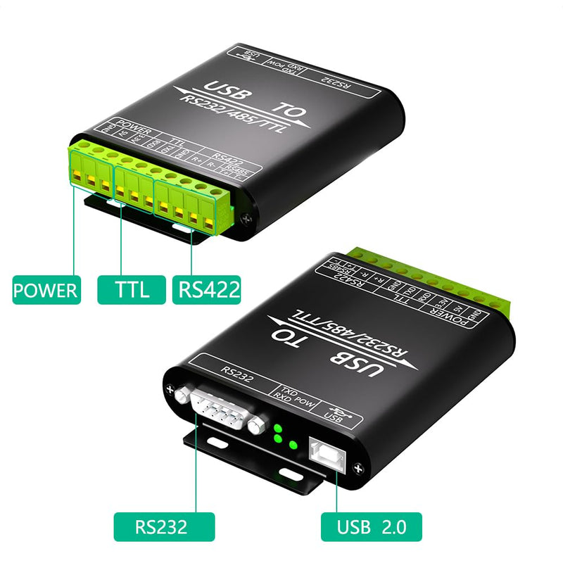 Mustpoint USB to RS232/485/422/TTL Converter with CP2102 Chip, Industrial Isolated USB Adapter with Multiple Protection, Support Multi Devices and Android, Windows 11/10 / 8.1/8 / 7, Etc Multi System