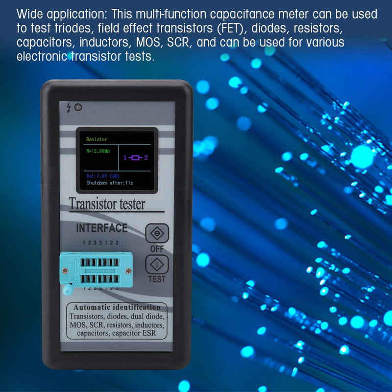 M328 Transistor Tester, NPN/PNP Transistor, Transistor Tester Multifunctional Transistor Diode Resistance Inductance, 0.5Ω - 50MΩ, LCD Transistor Tester Digital Transistor Tester