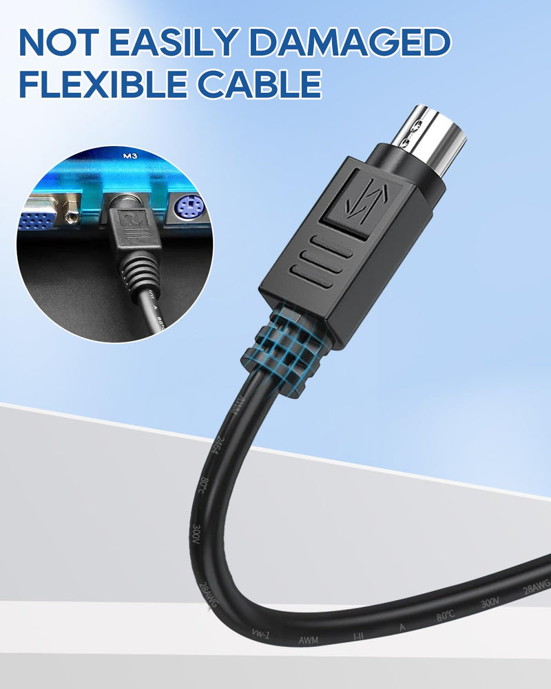 UCEC PS/2 Keyboard and Mouse Male to Male Extension Cable, 6 Pin PS2 Mouse Keyboard Converter for PC Scanner Speaker DVD Player, 6.5 Feet Black PS/2 M/M 6.5FT