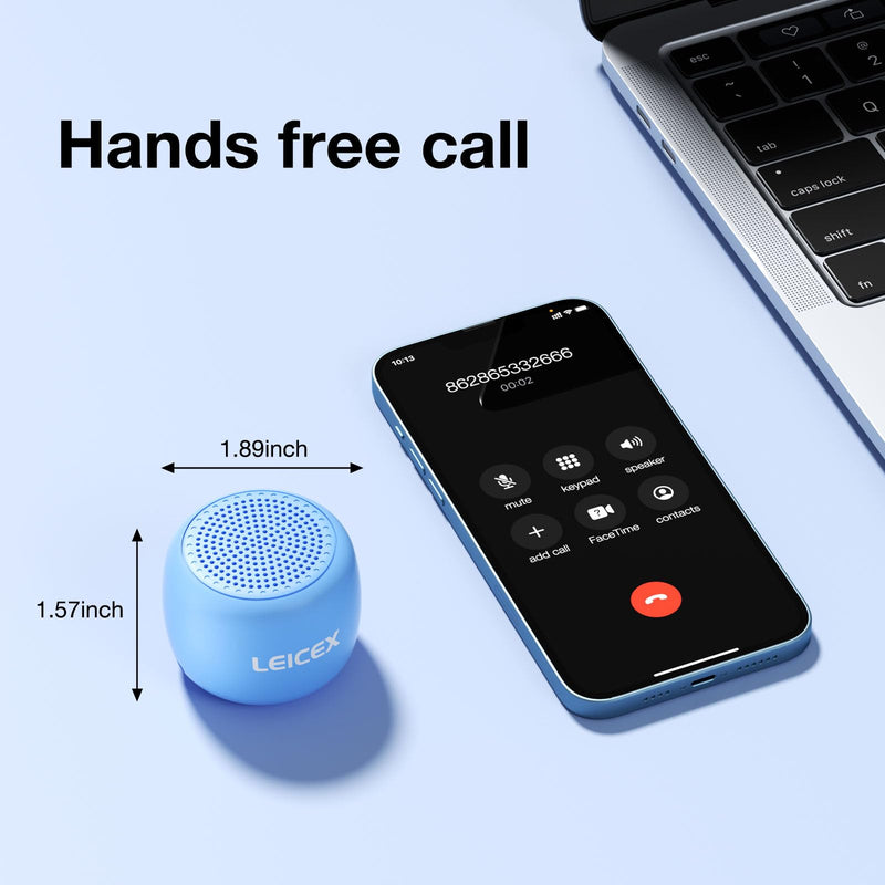 Portable Speaker Bluetooth,Small Speaker Wireless Bluetooth5.0 Support TWS Stereo Sound.Mini Speaker for Travel,Gift,Mobile Phone.(Blue) Mini-Blue