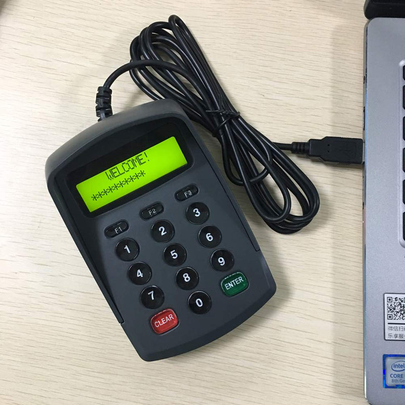 USB 15 Keys Keypad Numeric Keyboard Numpad/Digital Keyboard/Pin Pad with LCD Plug and Play Support Bank POS Terminal Input Password Numpad Keypad (YD541-Ciphertext) YD541-Ciphertext