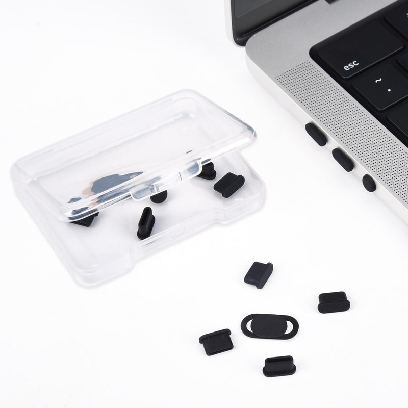 10PCS Dust Cover Port Plugs for MacBook Air 13" M2 M1 /MacBook Air 15.3" /MacBook Pro 13" M2 M1 /MacBook Pro 14" 16" M3 M2 M1, Dust Plug for USB C Thunderbolt,3.5mm Headphone & 2PCS Webcam Cover Slide
