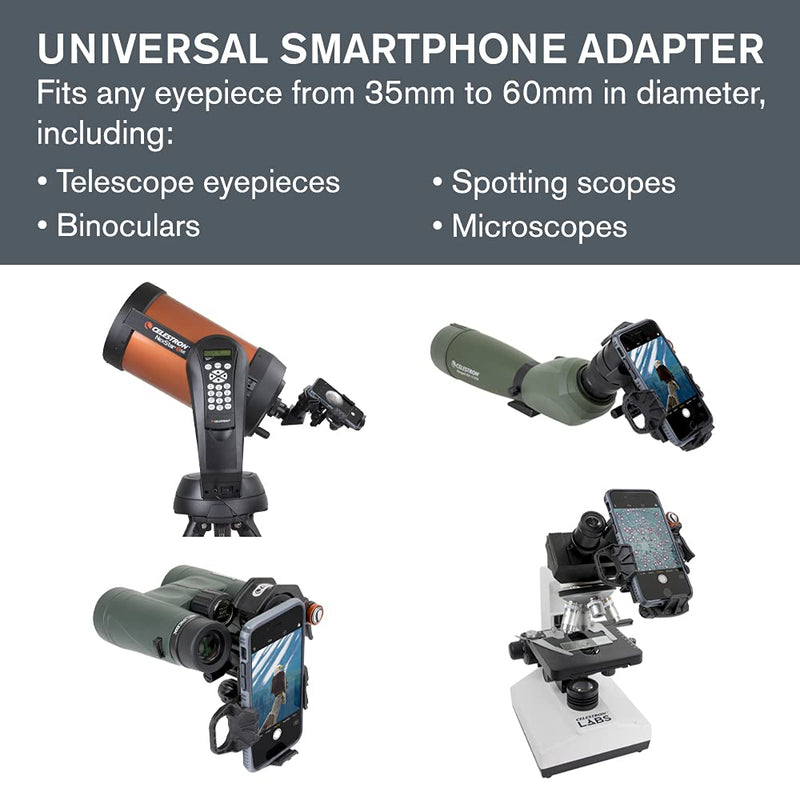 Celestron - NexYZ DX Kit - 3-Axis Universal Smartphone Adapter - Digiscoping Smartphone Adapter - Bluetooth Shutter Release Remote – Capture Images and Video Through Your Telescope or Spotting Scope NeXYZ DX 3 Axis Phone Adapter w/ Bluetooth