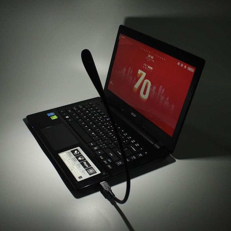 EBYPHAN Dimmable USB Lamp, Flexible USB Keyboard Light, Mini USB Light for Laptop (14-LED-Bead, 3-Level Adjustable Brightness, On/Off Touch Switch, Black)