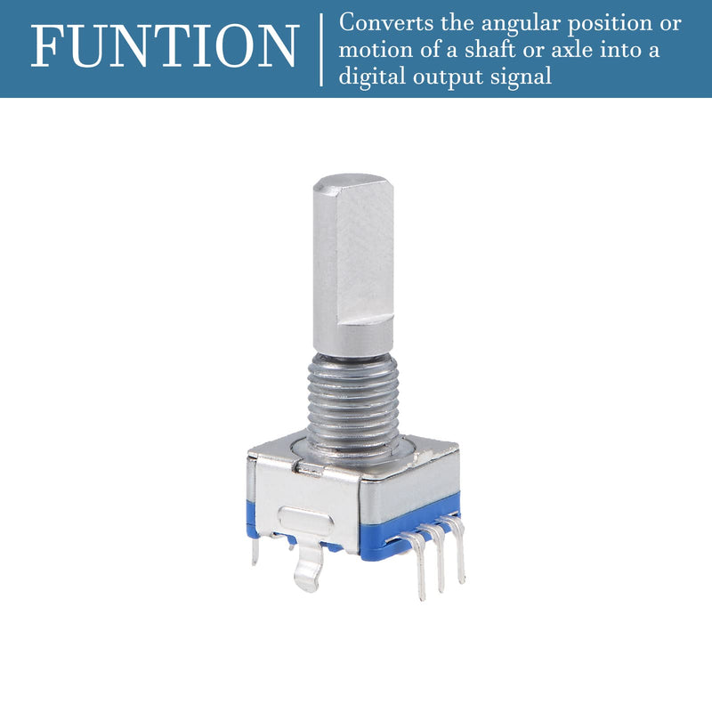 QUARKZMAN EC11 Encoder Code Switch Potentiometer 360 Degree Rotation for Volume Control or Data Selection on LED or LCD Display [7 Pins 20 mm Wave] Pack of 2