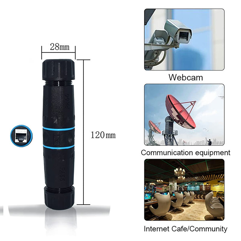 ZUZONG IP68 Waterproof RJ45 Coupler Shielded Pure Copper Ethernet Coupler - Outdoor LAN Cable Connector for Cat5/ Cat5e/Cat6/Cat7/Cat8 Ethernet Cable (Black 5 PCS Female) RJ45 5 pack Waterproof Black
