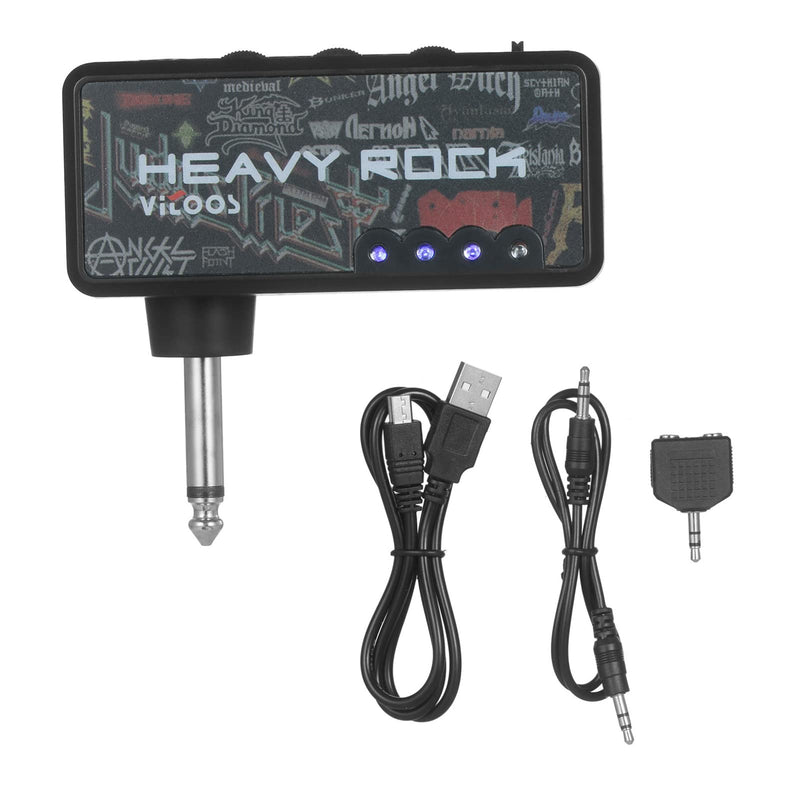 Electric Guitar Plug Mini Headphone Amp Amplifier Heavy Rock Compact Portable