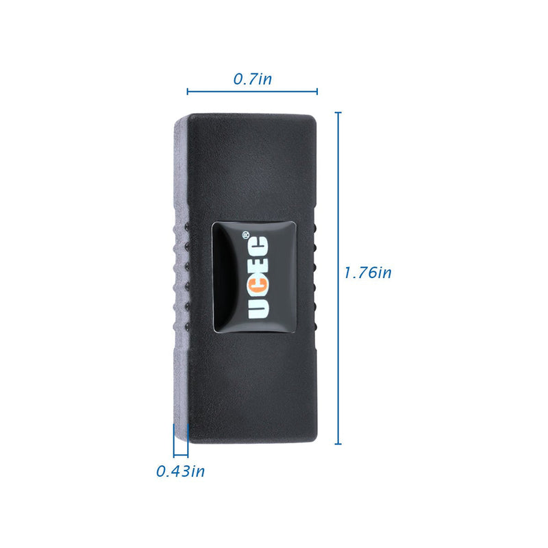 UCEC USB 3.0 Adapter - Type A Female to Female -Connector Converter Adapter - Black Female Coupler Black