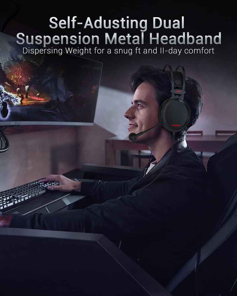 [AUSTRALIA] - NUBWO Gaming headsets PS4 N7 Stereo Xbox Headset Wired PC Gaming Headphones with Noise Canceling Mic, Over Ear Gaming Headphones for PC/MAC/PS4/PS5/NS/Xbox 1 (Adapter Not Included) -Red Red 