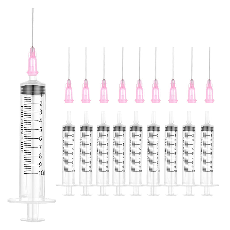 10 ml Plastic Syringe with Needle Pack of 10 Syringes Individually Packed Durable Colostrum Syringes Versatile Dosing Syringes Reusable Liquid Syringe Measuring Syringe for Garden