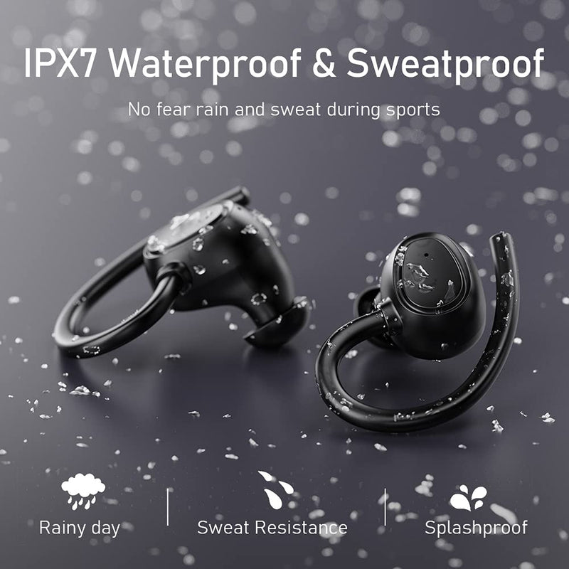 Wireless Earbud, Bluetooth 5.1 Headphones Sport Wireless Bluetooth Earphones in Ear Noise Cancelling Earbud with Mic Deep Bass, Earhooks Ear Buds IP7 Waterproof 48H Headset for Running Gym[2021 New] | IP7 Waterproof Wireless Earphones Ear Hooks, ENC No...
