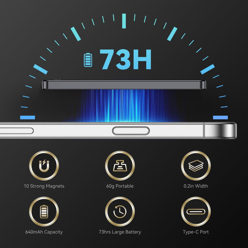 Magnetic AI Voice Recorder-73H Battery, Transcribe&Summarize with AI Noise Cancellation, USB-C Charge Recording Device, 64GB Audio Recorder for Lectures, Meetings, Calls, Interviews, 112 Languages Deep Gray