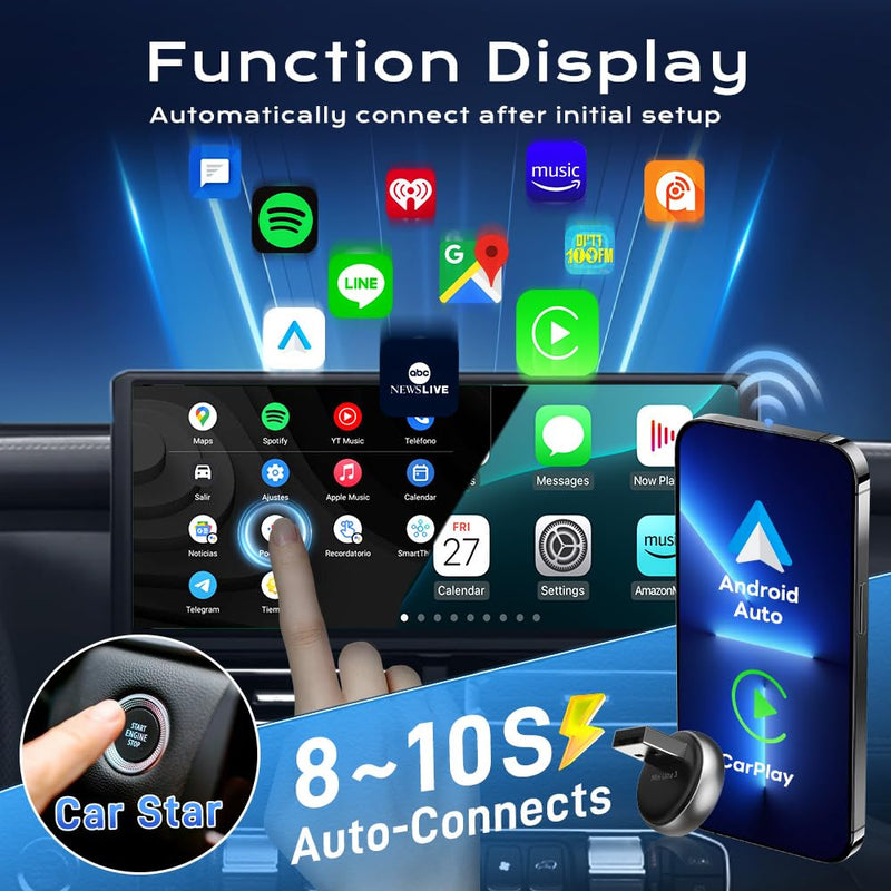Carlinkit MINI Ultra 3 Wireless CarPlay & Android Auto Adapter 2-in-1 | Plug & Play Convert Wired CarPlay/Android Auto to Wireless│for OEM Wired Cars & for iPhone and Android phone