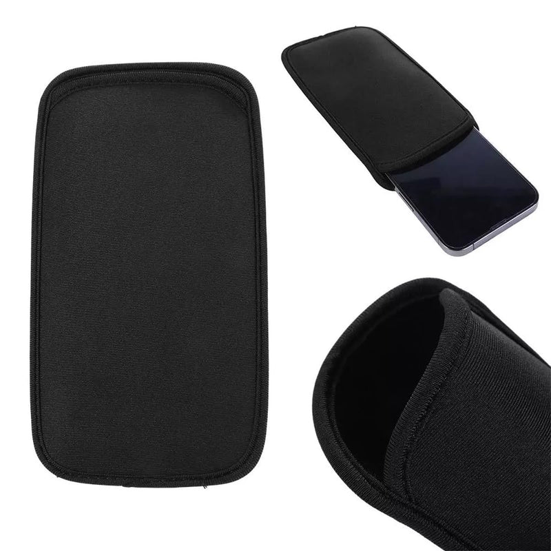 Phone Sleeve Slip in Pouch Matte Black Ultra Slim Shockproof Smartphone Carrying Case Protective Pouch Bag (Black,18.5 * 10.5 cm) 18.5*10.5 cm