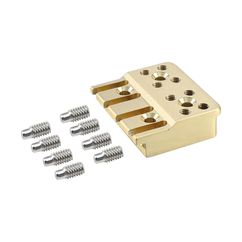 Guitar Bridge String Locks 4 String Bass String Locking Nut Headless Bass Guitar String Lock Brass String Locking for Headless Electric Bass Guitar Replacement Parts （Brass) 4 String Lock Brass natural colour