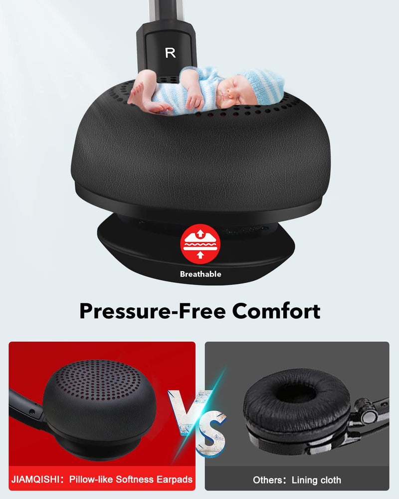 [AUSTRALIA] - JIAMQISHI USB Headset with Microphone for PC, On-Ear Computer Laptop Headphones with Noise Cancelling Microphone in-line Control for Home Office Online Class Skype Zoom (USB+3.5mm, Black) USB+3.5mm 