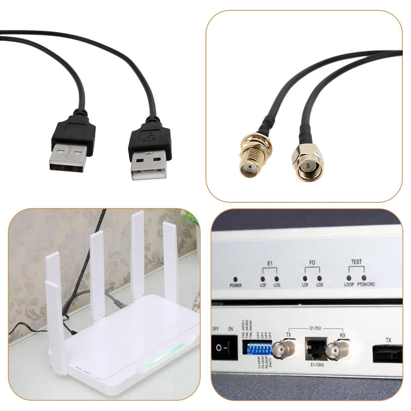 EMSea 2pcs SMA Male / Female to USB Coaxial Cable Connector RG174 Connector Adapter Length 20cm For Debugging Electronic Devices Signal Transmission Wireless Devices SMA-Stecker/-Buchse auf USB