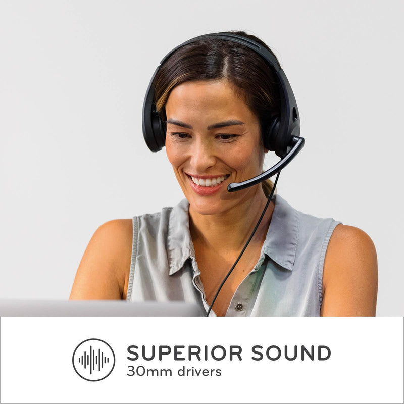 ThinkWrite Technologies / TWT Audio Ergo, TW120 | Premium On-Ear Wired Headset with Noise Reducing Microphone (USB-A Connection) USB-A