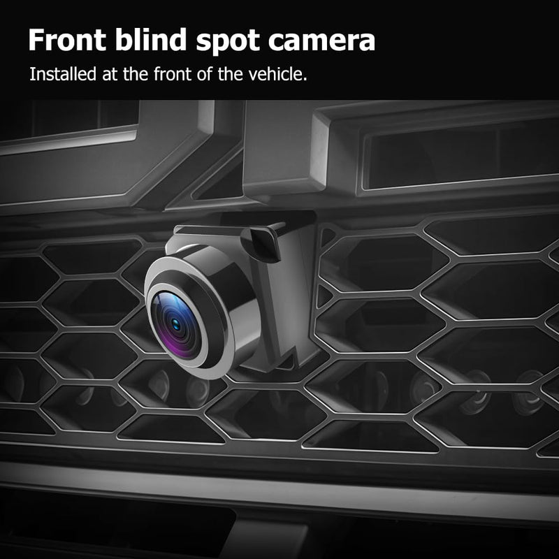 Front Blind Spot Camera for Ford F150 Escape Edge Explorer Focus | 1080P CVBS 145° Wide View Vehicle Front Bumper Cam with Radar Detection Gear Shift/High Beam Activated Parking Assistance