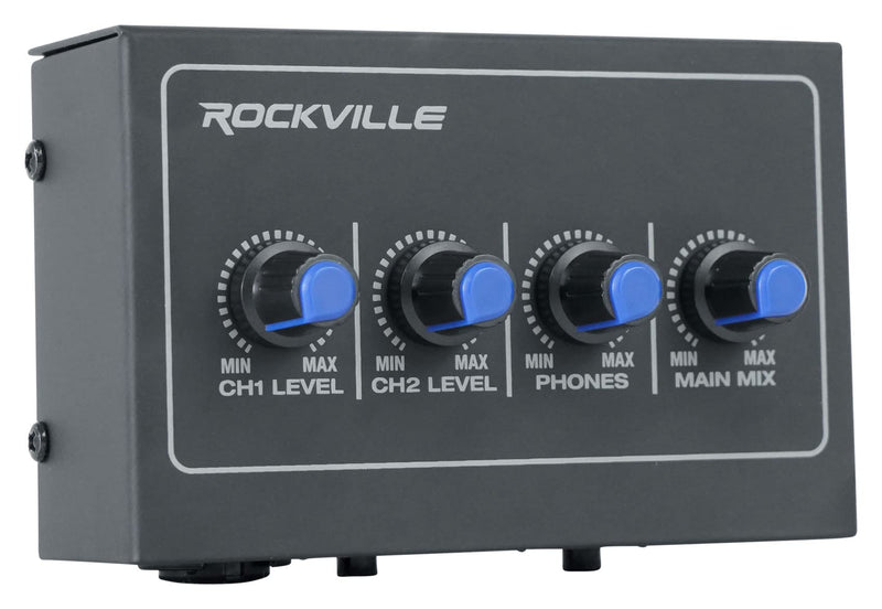 Rockville Rock-U MINI 2x2 USB Computer Recording Interface 24 Bit 192Khz Home Studio, Black