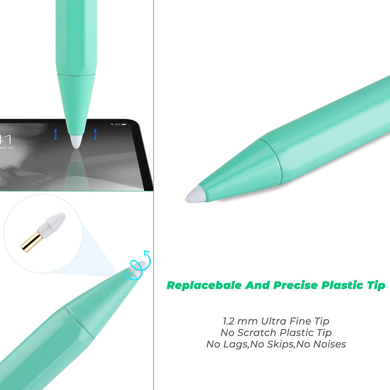 Stylus for iPad Pencil 9th/8th Generation 10.2",Palm Rejection 1.5mm Replaceable Fine Tip Active Stylus Compatible with Apple Pencil for iPad Pen 10.2 Inch 9th/8th for Drawing and Sketching Green