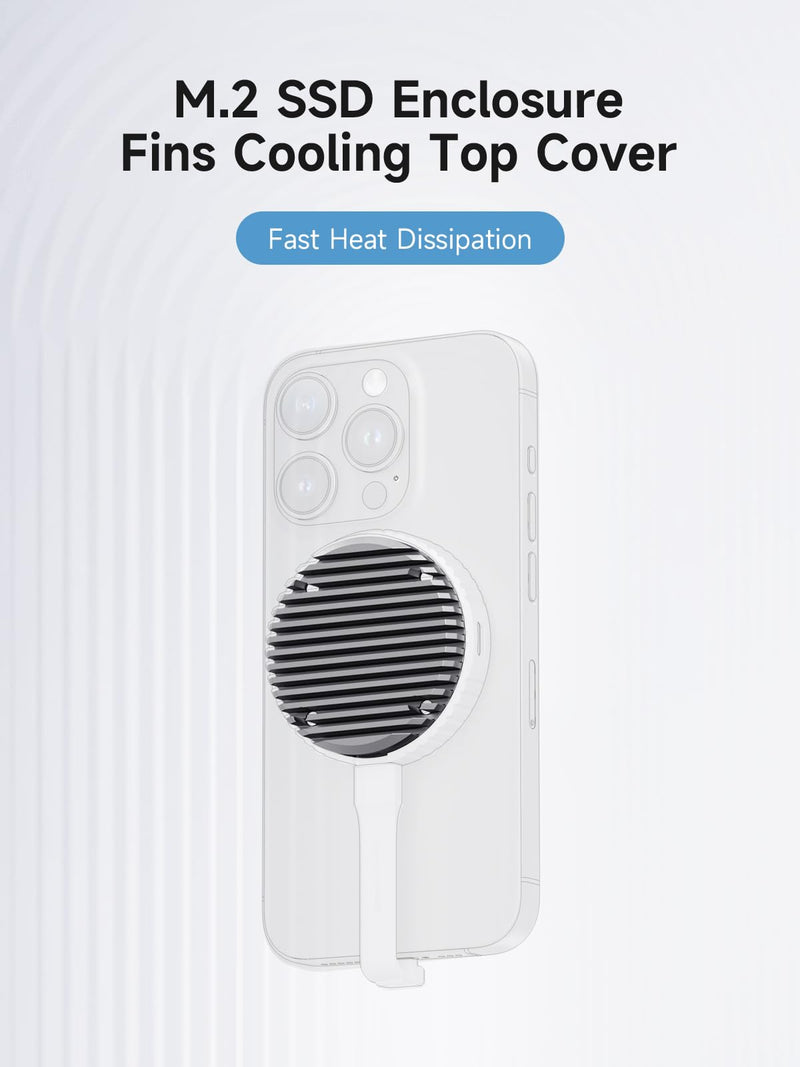 [AUSTRALIA] - Hagibis Heat Dissipation Fins Cover for MC100 Magnetic M.2 2230 NVMe SSD Enclosure with Magsafe for iPhone 15 Pro Max ProRes, Cooling Upper Cover MC100 Replacement Parts 