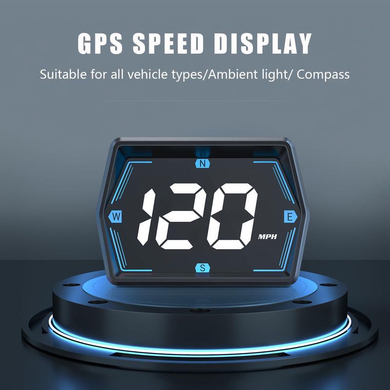 G20 Digital GPS Speedometer, Universal Head-Up Display for Cars, Small LED Display Speed MPH Compass Direction, Plug and Play for All Vehicles