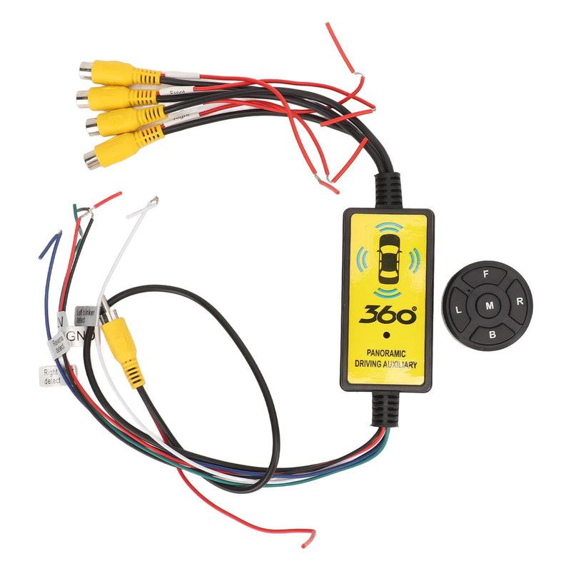 Video Switcher, Intelligent Car Video Switcher Converter, 4 Input 1 Output Switch Video System Auto Parts with Remote Control, Easy Installation, Single Video Output