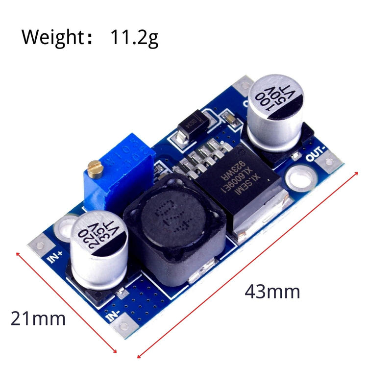 XL6009 DC-DC Buck Converter Module, 3~32V to 5~35V 4A Adjustable Step Up Voltage Regulator DC Converter Module for Arduino Raspberry DIY Projects Crafts