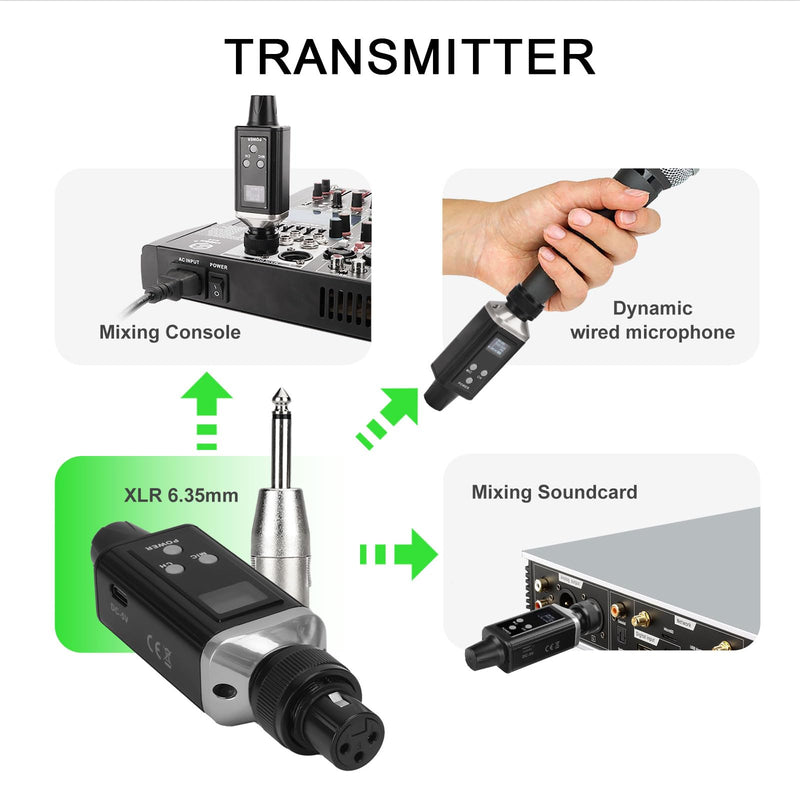 AR9 UHF Mono Wireless in-Ear Monitor Pro System Transmitter and Beltpack Receiver for Studio, Band Rehearsal and Live Performance (AR9-1-BK) AR9 Pro-1