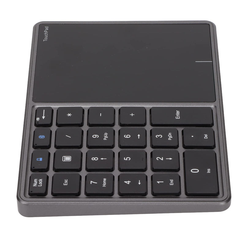 Number Pad Mouse Combo, 2 in 1 BT Number Pad Touchpad Mouse 22 Keys, Bt4.2 2.4G Type C Charging Keyboard 500Mah Battery Numeric Keypad for Office (Iron Gray)
