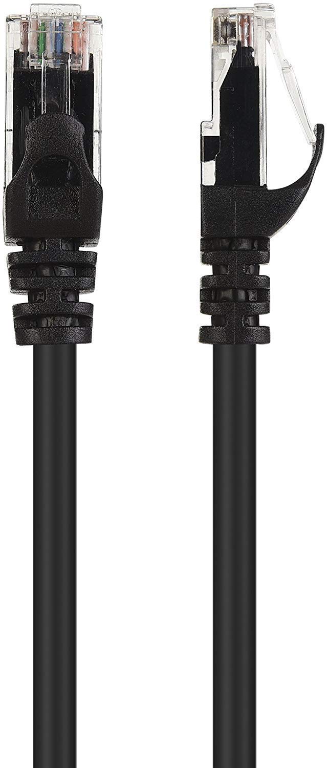 Cable Matters 100 Feet Snagless Long Cat6 Ethernet Cable (Cat6 Cable, Cat 6 Cable) in Black & 5-Pack 5 Feet Snagless Short Cat6 Ethernet Cable