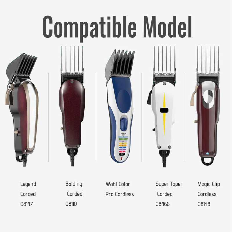 [AUSTRALIA] - AFANSO Mega Hair Clipper Guards, 8pcs Gray, Fits Most Wahl Full Size Hair Clippers (3 Inch 8pcs) 3 Inch 8 Pieces Gray 