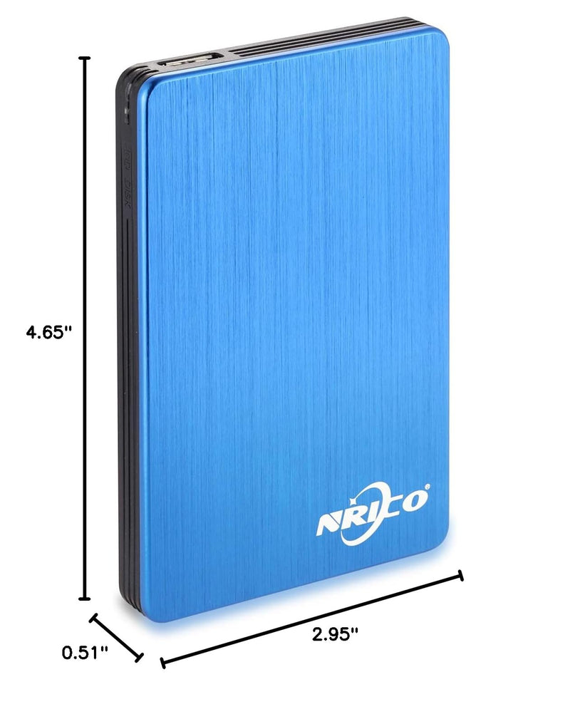 NRICO Portable External Hard Drive, USB 3.0, 2.5 Inch, Compatible with PC, Mac, Desktop (Blue, 500, GB) | 2.5inch Storage Compatible for PC, Mac, Desktop,PS4 500GB Blue