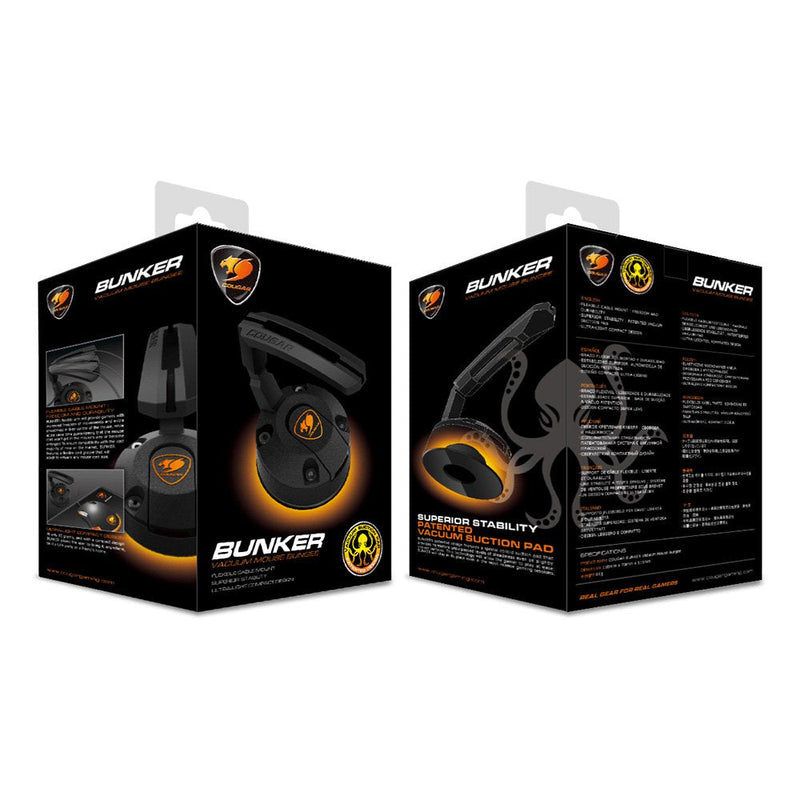 Cougar gaming CGR-XXNB-MB1 Cougar Bunker Gaming Mouse Bungee, Black with an Orange Cougar Symbol