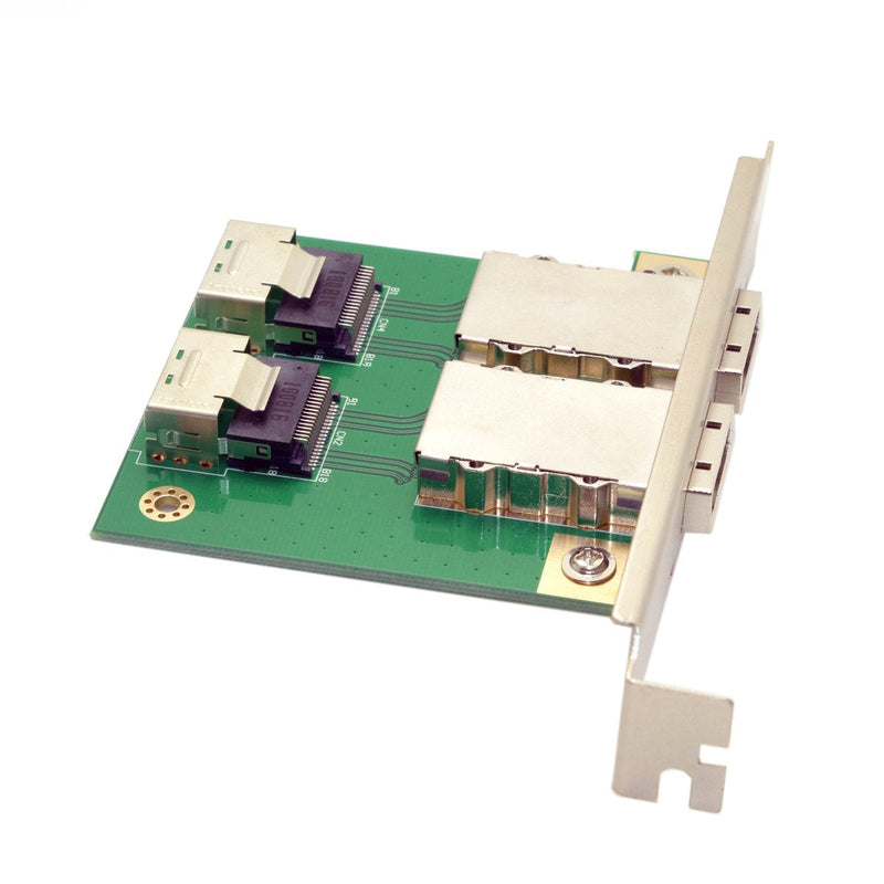 [AUSTRALIA] - Cablecc Dual Ports Mini SAS SFF-8088 to SAS 36Pin SFF-8087 PCBA Female Adapter with PCI Bracket SFF-8087 TO SFF-8088 