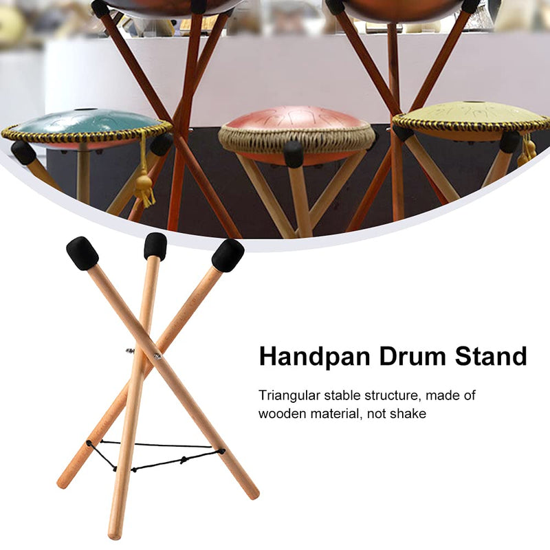 Handpan Drum Stand, Steel Tongue Drum Bracket, Solid Beech Wood Adjustable Tripod Structure Drum Holder, Snare Holder Bracket for 12 to 22 Inch Percussion Instrument(Wood Color) wood color