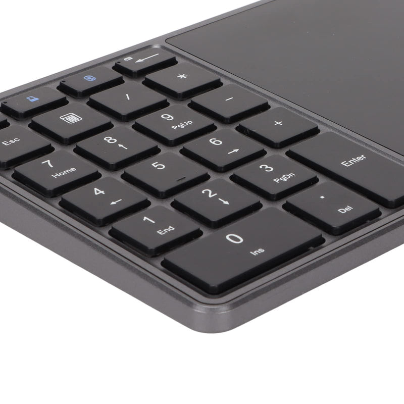 Number Pad Mouse Combo, 2 in 1 BT Number Pad Touchpad Mouse 22 Keys, Bt4.2 2.4G Type C Charging Keyboard 500Mah Battery Numeric Keypad for Office (Iron Gray)