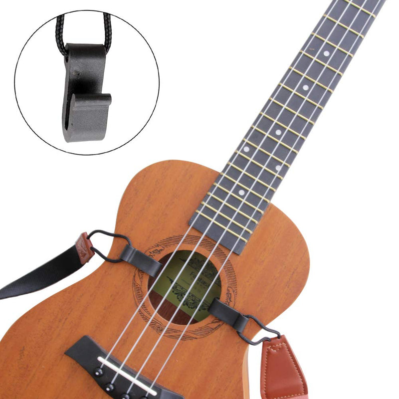 Ukulele Straps Shoulder No Drilling, Woven Uke Strap with Leather End, Double J Hooks Clip On, Adjustable Ukulele Belt, Adjustable & Fits Most Standard Sizes Uke Tiffany Blue