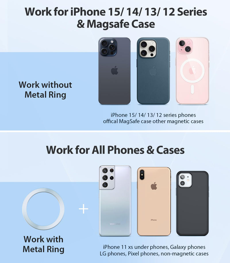 VICSEED for MagSafe Car Mount【Upgraded Strongest Magnet Power】 Magnetic Phone Holder for Car Vent 360 Adjustable Magnetic Car Phone Holder Mount for iPhone 15 14 13 12 Pro Max Plus Mini Black