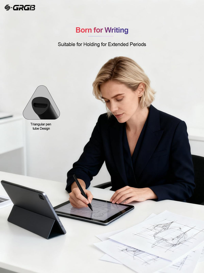 Stylus Pen for Microsoft Surface Pro9/8/X/7/6/5/4/3 Surface Go 3/2/1 Surface 3/Laptop/Studio/Book 4/3/2/1 with 4096 Tilt Pressure Palm Rejection Magnetic Attachment Rechargeable, Black