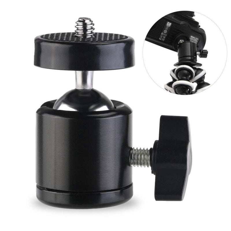 [AUSTRALIA] - SLOW DOLPHIN Hot Shoe Mount Adapter 360 Degree Swivel Mini Ball Head 1/4 Tripod Screw for Cameras, Camcorders, Smart Phone, LED Video Light, Microphone (4 Packs) 