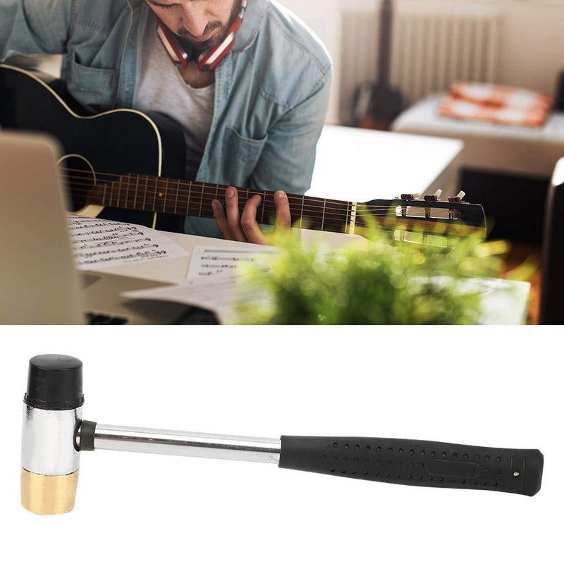 Guitar Hammer, Black Guitar Plastic Hammer Brass and Rubber Head Guitar Fret Hammer Ukulele Musical Instrument Accessories