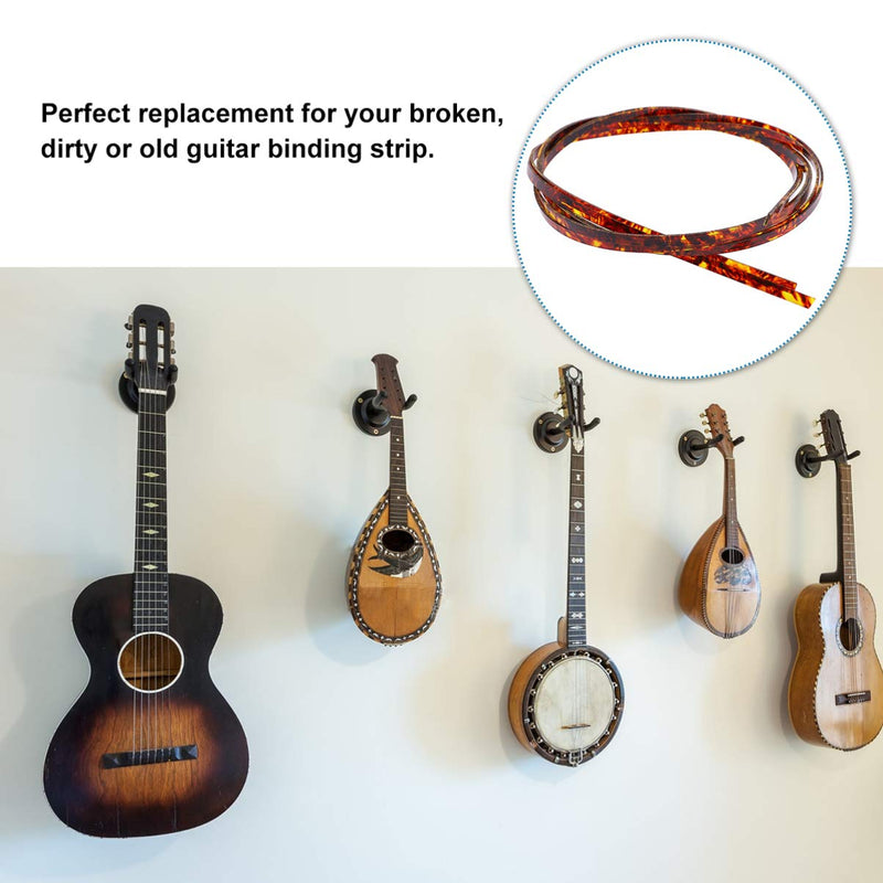 HEALLILY 2pcs Plastic Binding Purfling Strip for Guitar Acoustic Classical Guitar Bass Strip Body Binding Inlay (Brown) White Guitar Brown