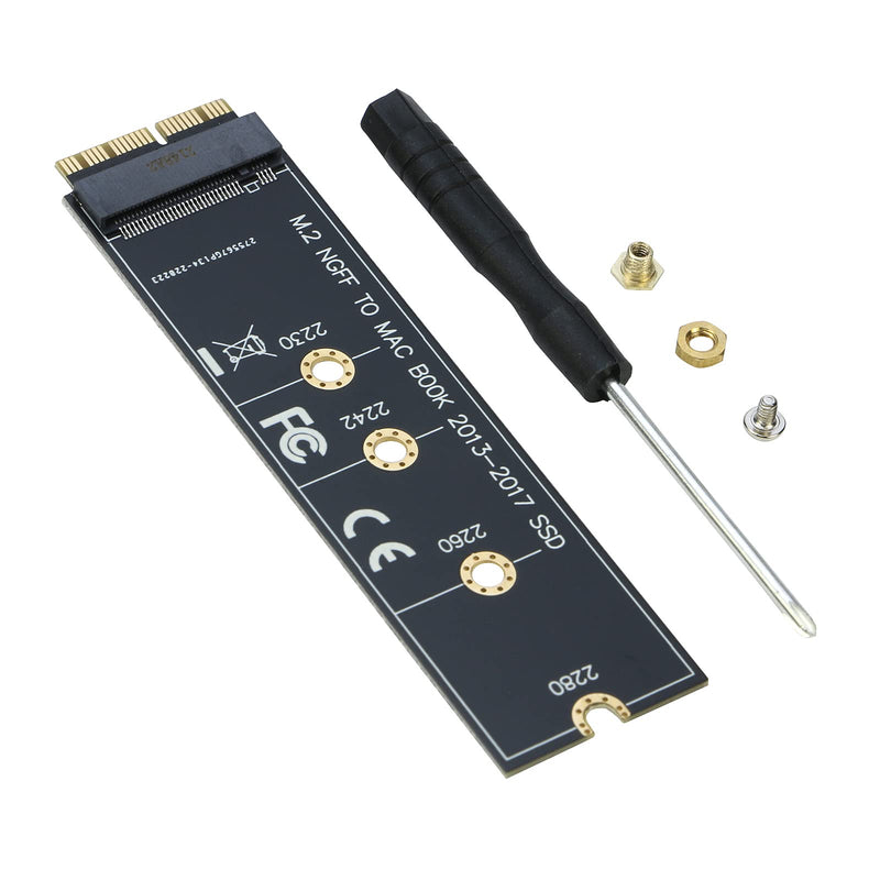 RIITOP M.2 NVMe SSD to 12+16Pin Upgrade Adapter for MacBook Air (2013-2017 Year) A1465 A1466 and Mac Pro (Late 2013-2015 Year) Black