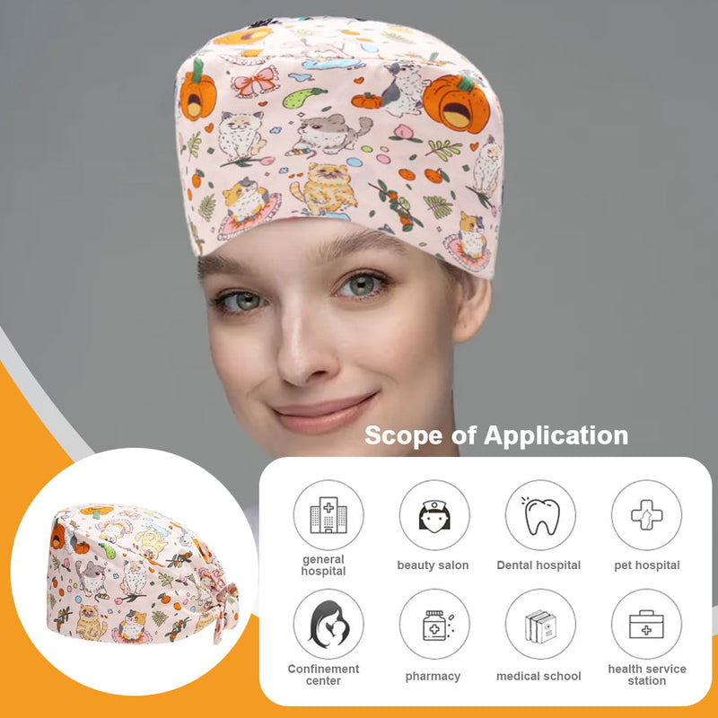 WUSJCOF Adjustable Work Cap, Surgical Cap Fabric, Surgical Caps, Fabric Nurse, Accessories for Doctors, Nurse Cap, Cotton Dust Cap, Cute Unisex Dust Cap